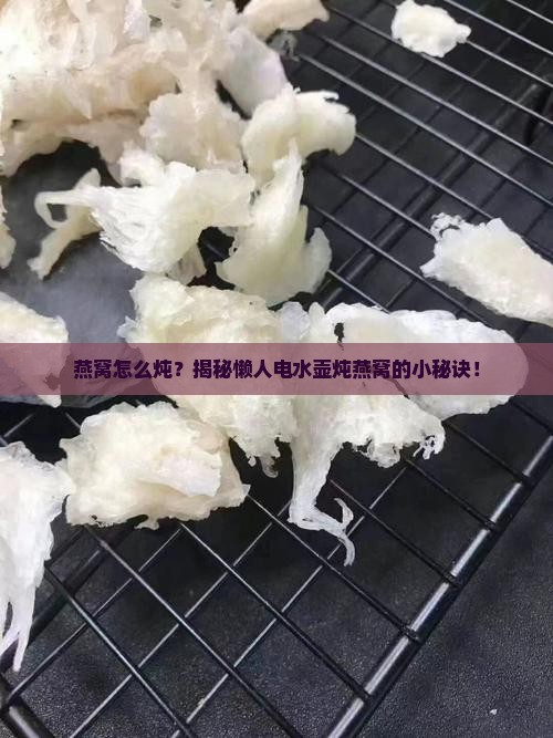 电水壶怎么烧燕窝水呢