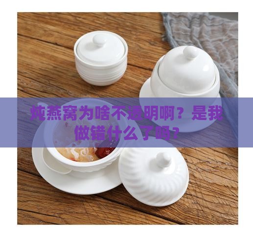 炖燕窝不透明怎么回事儿