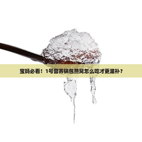 营养锅包燕窝怎么使用