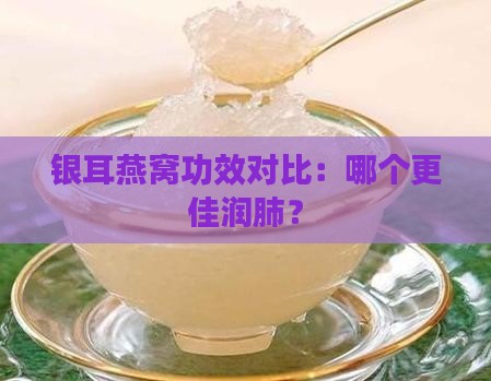 银耳燕窝哪个润肺效果好