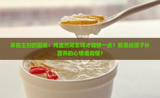 炖盅燕窝怎么炖的快一点
