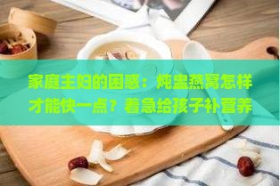 炖盅燕窝怎么炖的快一点