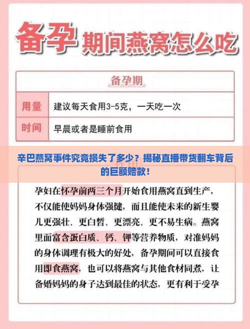 辛巴这次燕窝赔了多少钱