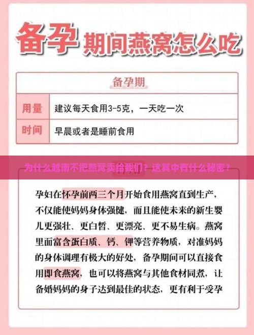 越南为什么不给出口燕窝