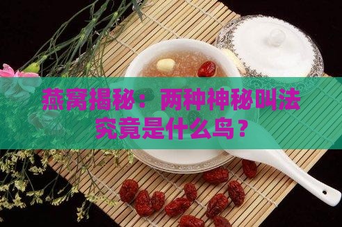 燕窝两种叫法是什么鸟