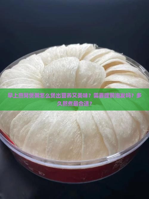 早上燕窝煲粥怎么煲最好