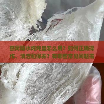 燕窝隔水炖炖盅怎么用
