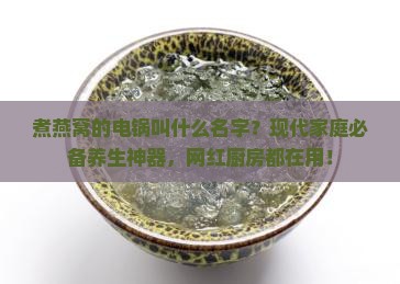 煮燕窝的电锅叫什么名字