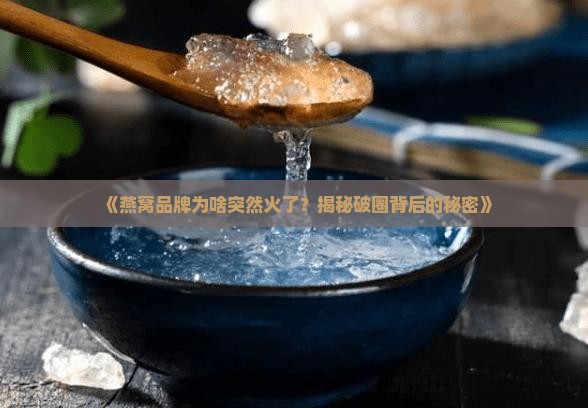 燕窝品牌破圈原因是什么