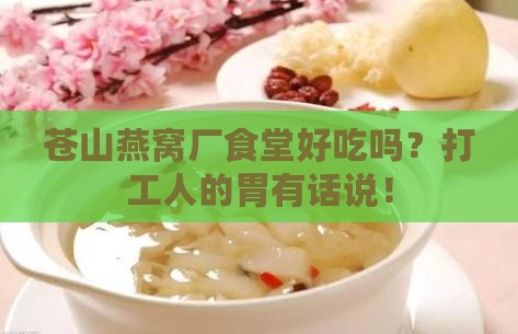 苍山燕窝厂伙食怎么样啊
