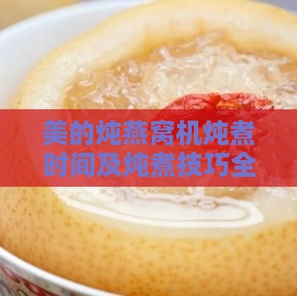 美的炖燕窝机炖煮时间及炖煮技巧全解析