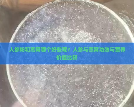 人参粉和燕窝哪个好些呢？人参与燕窝功效与营养价值比较