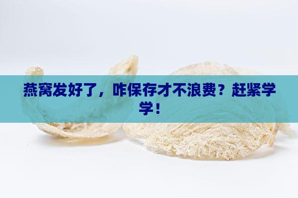 发泡好的燕窝怎么保存