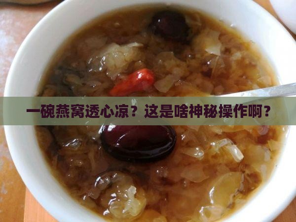 一碗燕窝透心凉什么意思