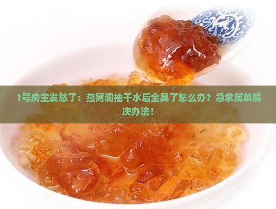 燕窝洞抽干水怎么处理好