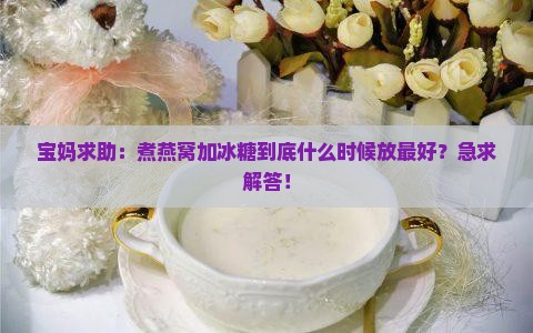煮燕窝冰糖怎么放最好