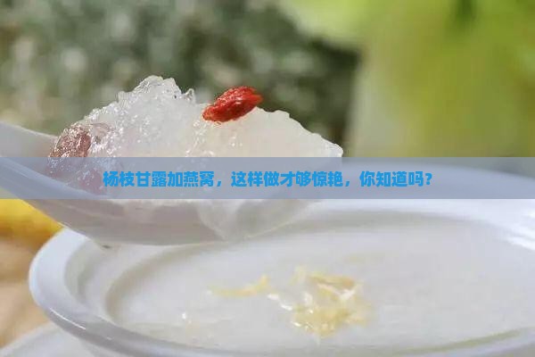 杨枝甘露加燕窝怎么做