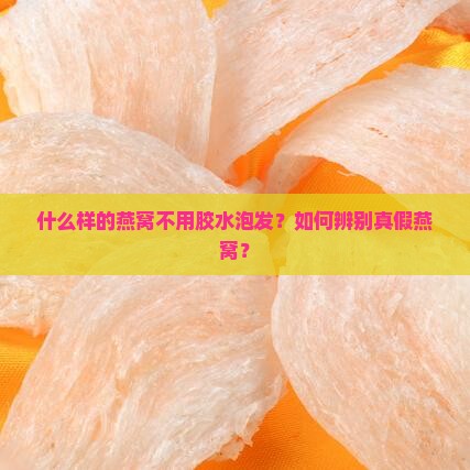 什么燕窝不用胶水泡发