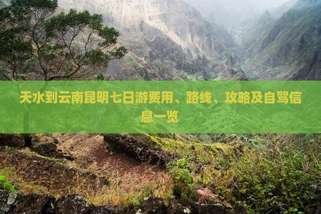 天水到云南昆明七日游费用、路线、攻略及自驾信息一览