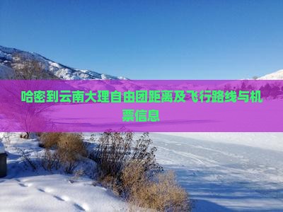 哈密到云南大理自由团距离及飞行路线与机票信息