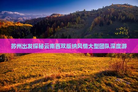 苏州出发探秘云南西双版纳风情大型团队深度游