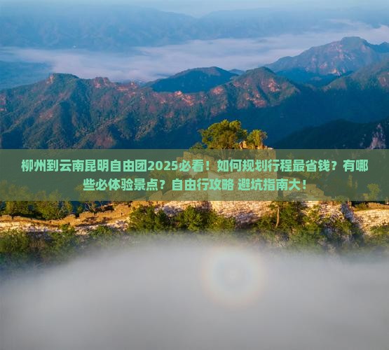 柳州到云南昆明自由团