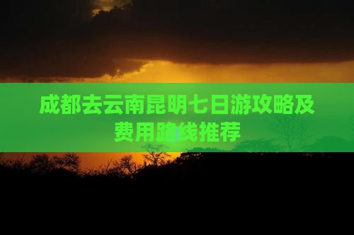 成都去云南昆明七日游攻略及费用路线推荐