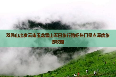双鸭山出发云南玉龙雪山五日旅行路虾热门景点深度旅游攻略