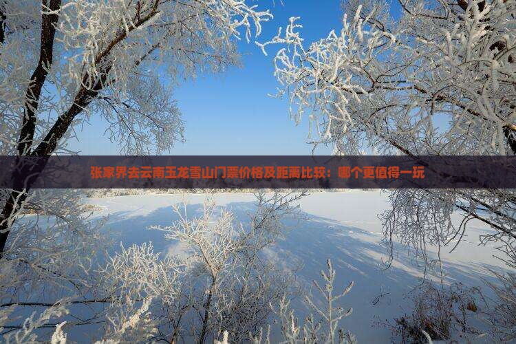 张家界去云南玉龙雪山门票价格及距离比较：哪个更值得一玩