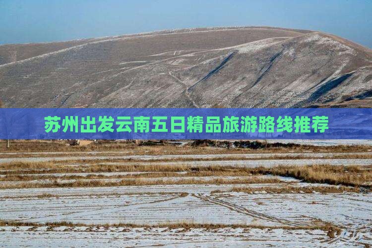 苏州出发云南五日精品旅游路线推荐