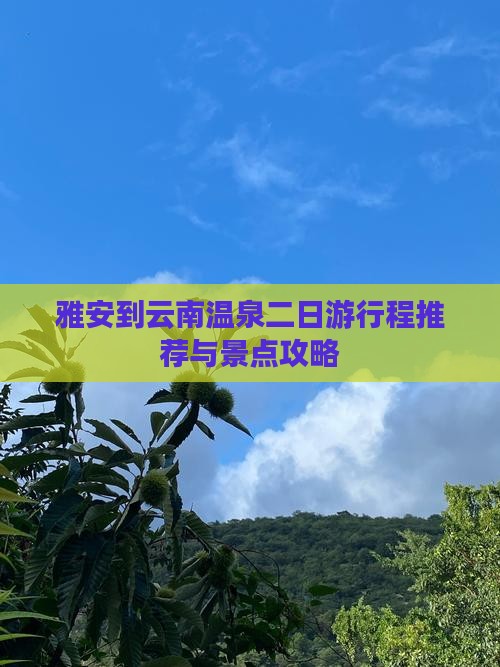 雅安到云南温泉二日游行程推荐与景点攻略