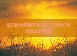厦门到云南西双版纳六日游报价及旅游攻略路线