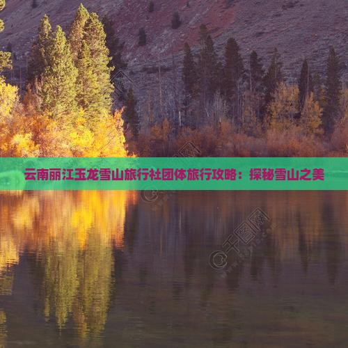 云南丽江玉龙雪山旅行社团体旅行攻略：探秘雪山之美