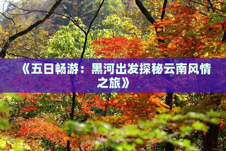 《五日畅游：黑河出发探秘云南风情之旅》