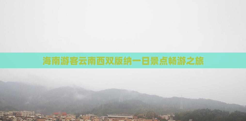 海南游客云南西双版纳一日景点畅游之旅