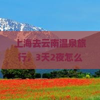 上海去云南温泉旅行社