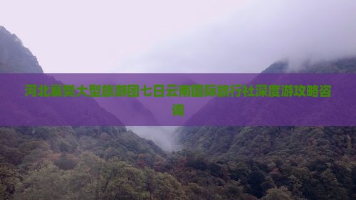 河北襄樊大型旅游团七日云南国际旅行社深度游攻略咨询