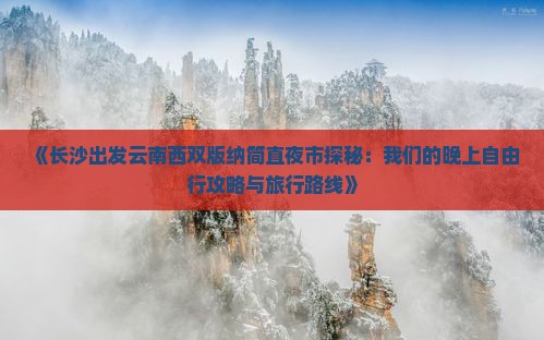 《长沙出发云南西双版纳简直夜市探秘：我们的晚上自由行攻略与旅行路线》