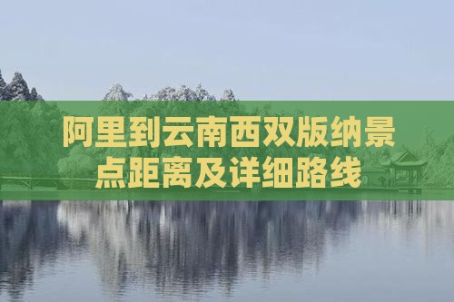 阿里到云南西双版纳景点距离及详细路线