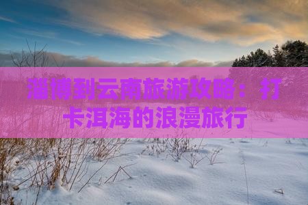 淄博到云南旅游攻略：打卡洱海的浪漫旅行