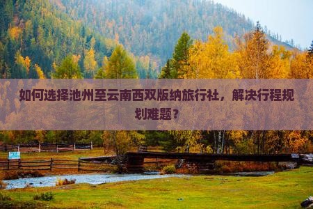 如何选择池州至云南西双版纳旅行社，解决行程规划难题？