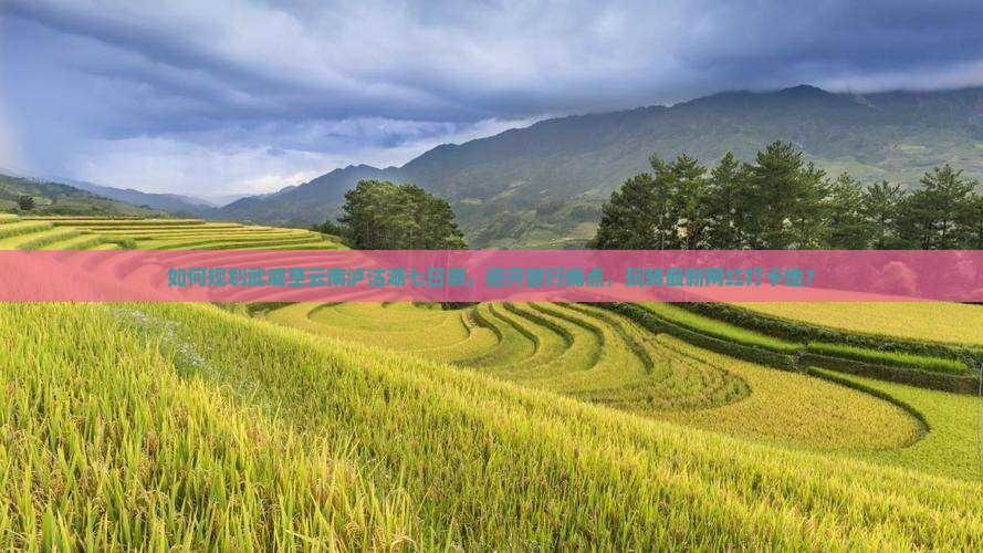 如何规划武威至云南泸沽湖七日游，避开旅行痛点，玩转最新网红打卡地？