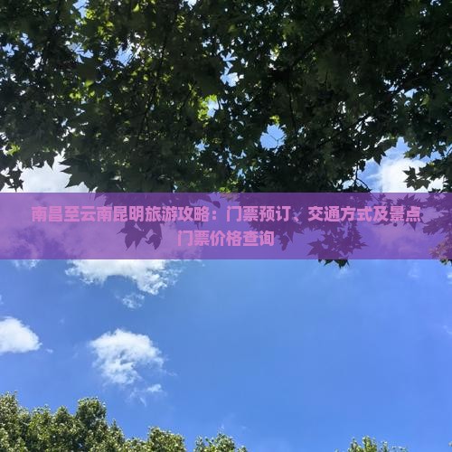 南昌至云南昆明旅游攻略：门票预订、交通方式及景点门票价格查询