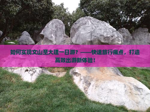 如何实现文山至大理一日游？——快速旅行痛点，打造高效出游新体验！