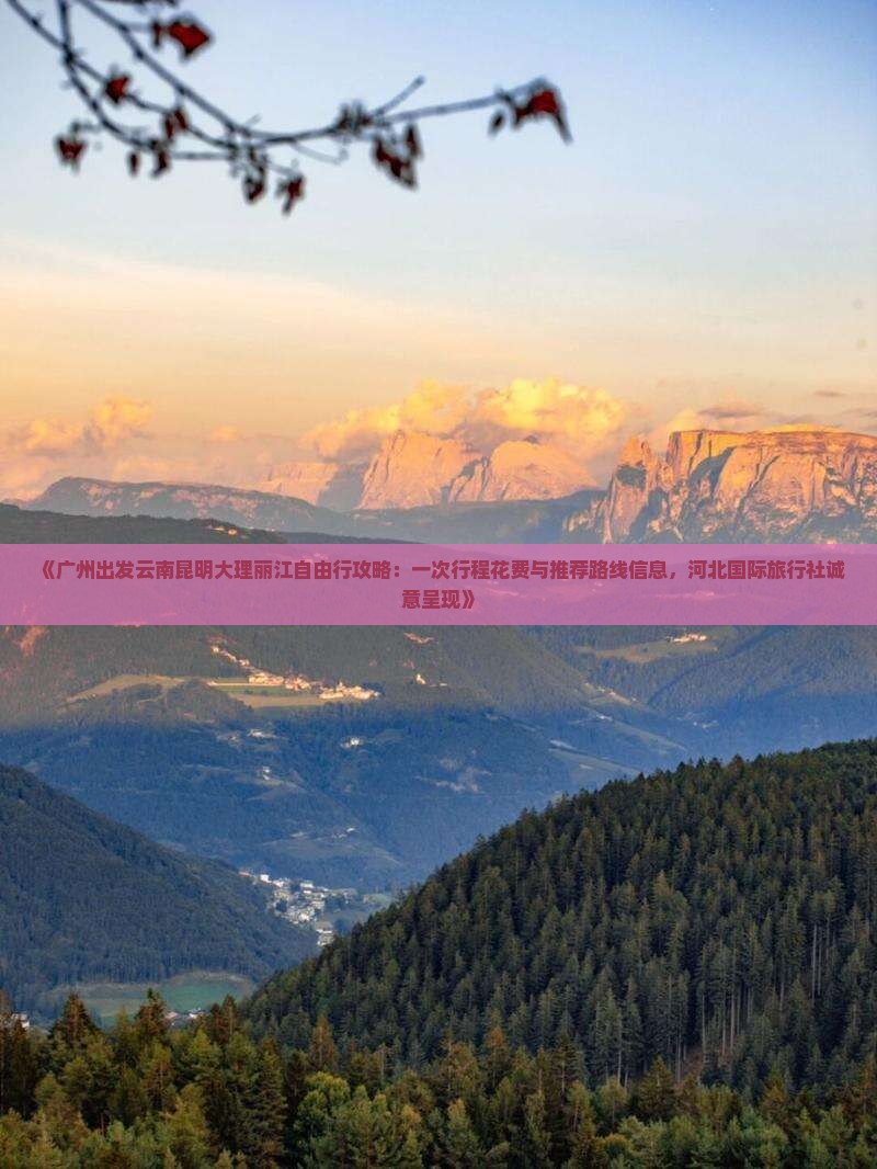 《广州出发云南昆明大理丽江自由行攻略：一次行程花费与推荐路线信息，河北国际旅行社诚意呈现》