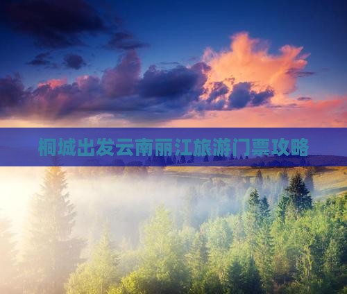 桐城出发云南丽江旅游门票攻略