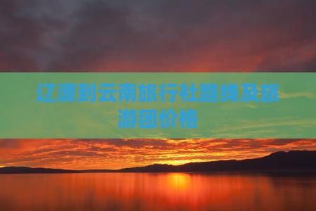 辽源到云南旅行社路线及旅游团价格