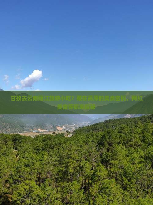 甘孜去云南丽江旅游小吃？藏在高原的美食密码，网红美食等你来探秘