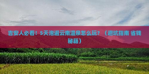 吉安到云南温泉五日游