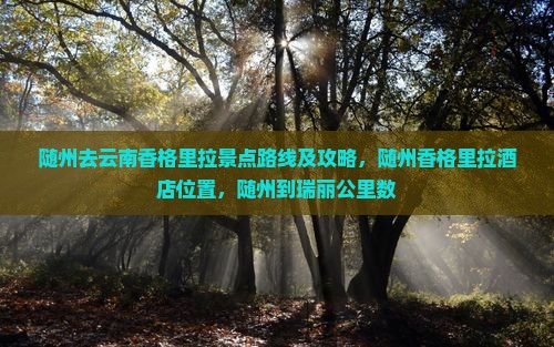 随州去云南香格里拉景点路线及攻略，随州香格里拉酒店位置，随州到瑞丽公里数